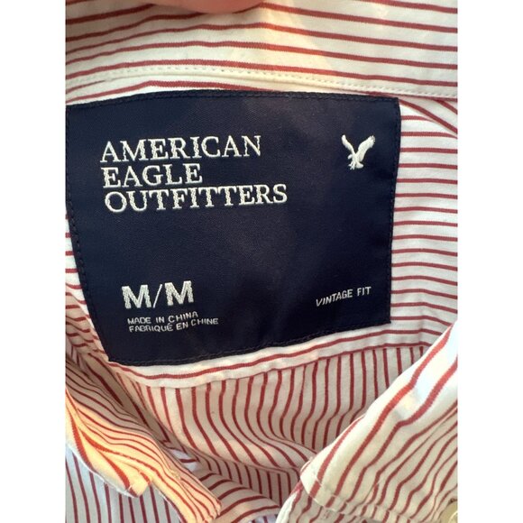 American Eagle Outfitters Mens Vintage Fit Striped Button-Down Shirt M Y2k - Picture 6 of 8